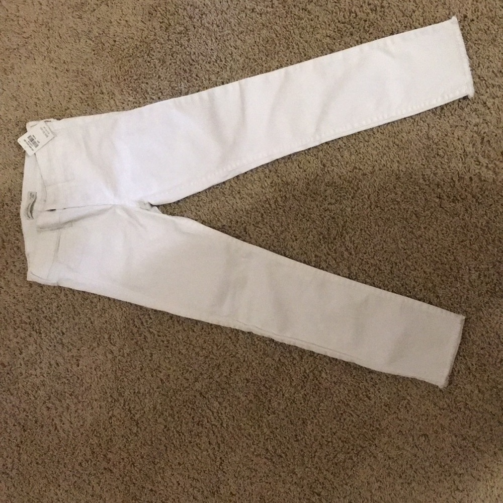 Abercrombie kids 14 slim white low rise crop jeans